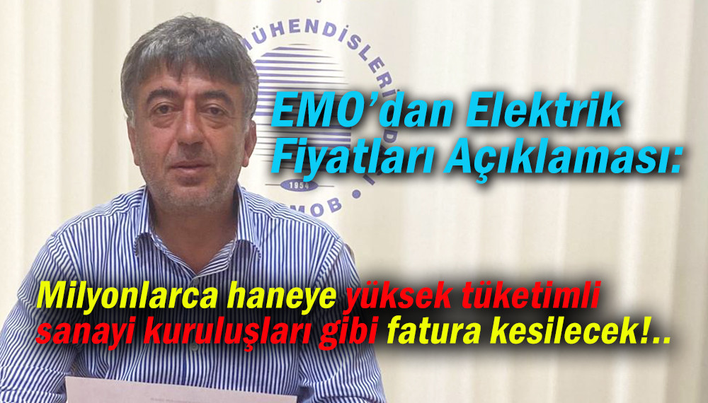 Samsun EMO’dan Elektrik  Fiyatları Açıklaması